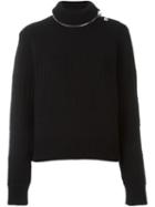 Givenchy Zip Detail Jumper, Women's, Size: Xs, Black, Cotton/polyamide/wool