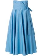Sara Battaglia High Waisted Wrap Skirt - Blue