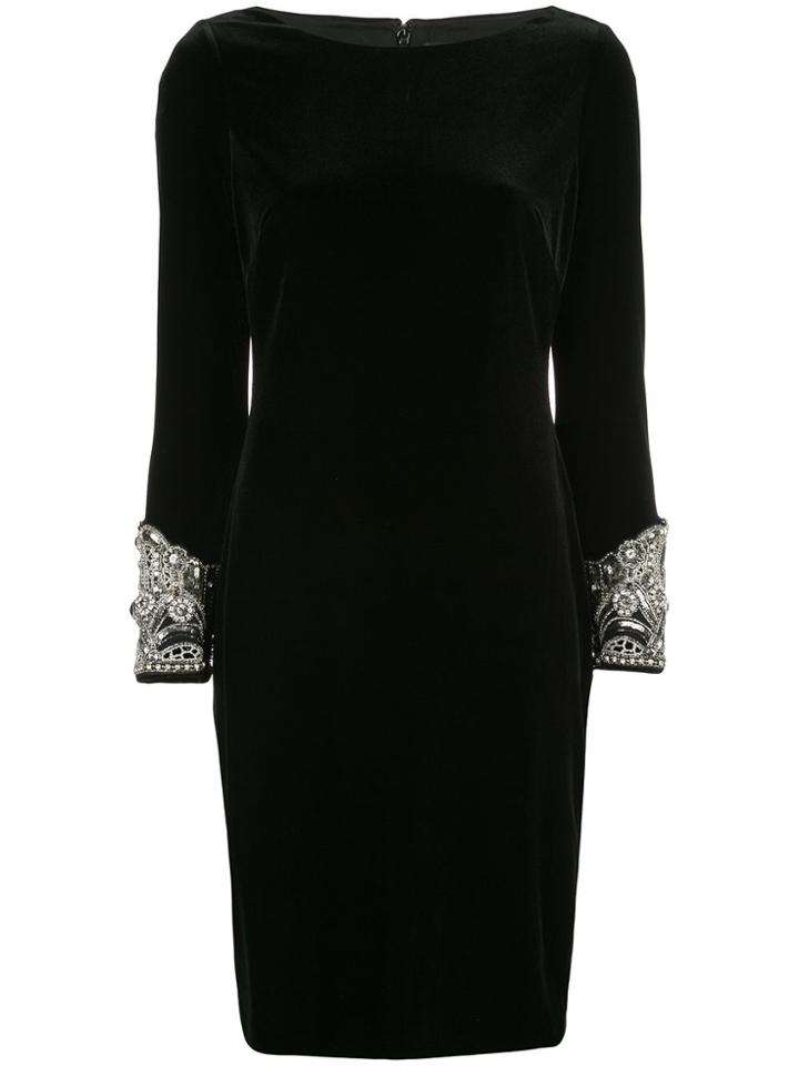 Badgley Mischka Embellished Cuff Cocktail Dress - Black