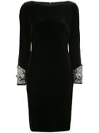 Badgley Mischka Embellished Cuff Cocktail Dress - Black