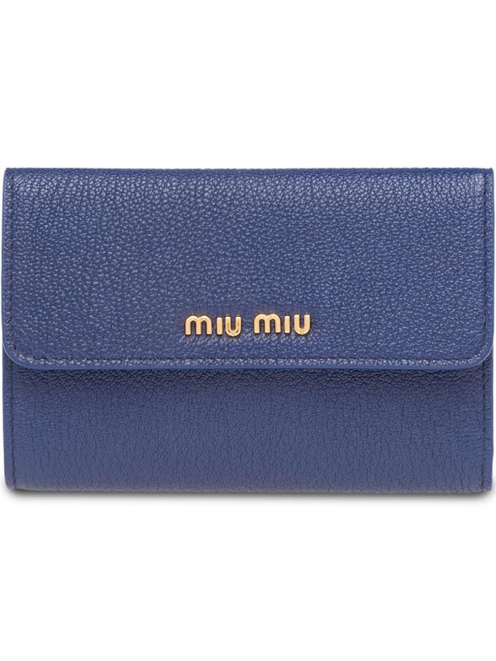 Miu Miu Madras Flap Wallet - Blue