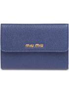 Miu Miu Madras Flap Wallet - Blue