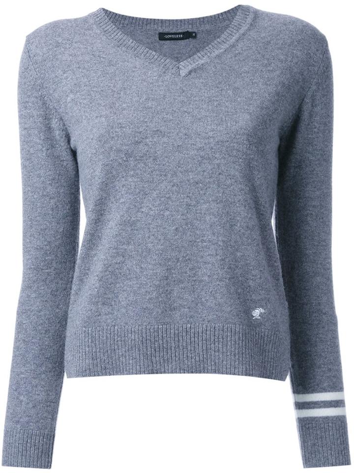 Loveless V-neck Jumper, Women's, Size: 36, Grey, Cashmere