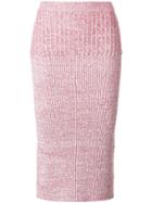 Victoria Beckham Knit Pencil Skirt - Red