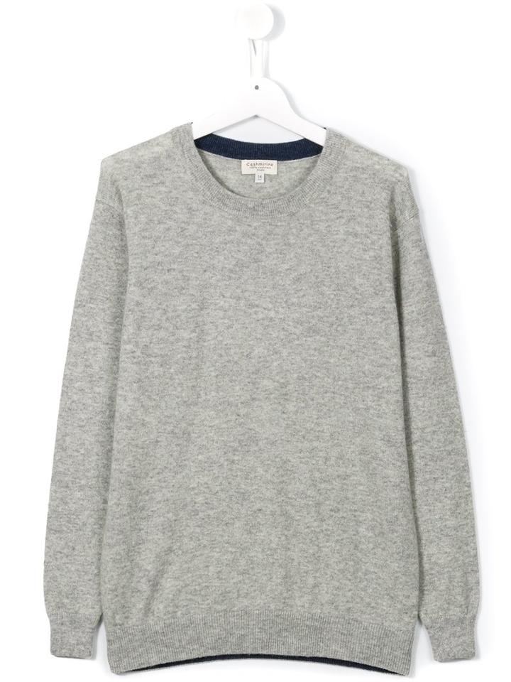 Cashmirino - Round Neck Jumper - Kids - Cashmere - 14 Yrs, Grey