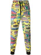 Moschino Printed Trackpants, Men's, Size: Medium, Yellow/orange, Polyester
