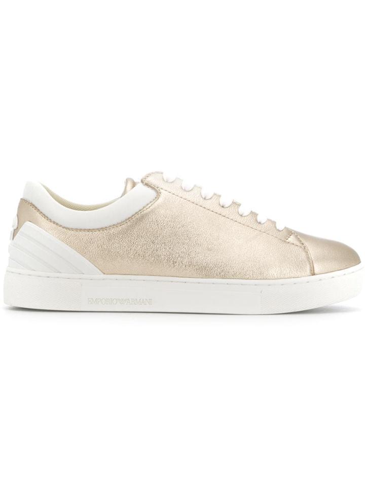 Emporio Armani Lace-up Sneakers - Metallic