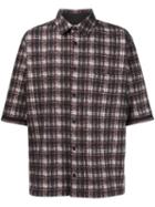 Aganovich Plaid Shirt, Men's, Size: 46, Black, Cotton/wool