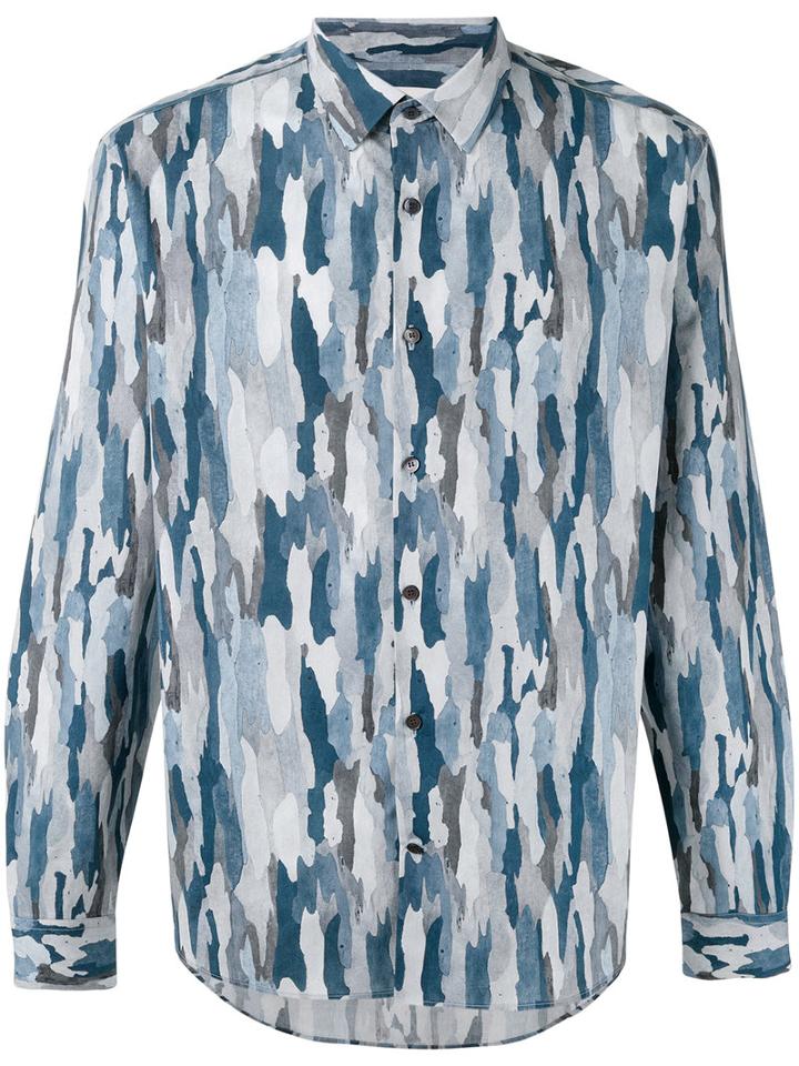 Cerruti 1881 - Camouflage Shirt - Men - Cotton - 41, Blue, Cotton