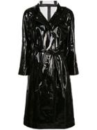 Alexa Chung Wet-look Trench Coat - Black