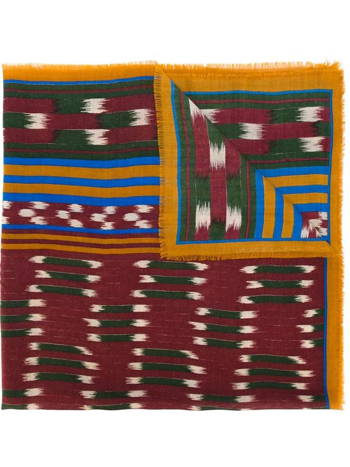 Yves Saint Laurent Vintage Ikat Print Scarf, Adult Unisex