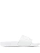 Roberto Cavalli Logo Embossed Slides - White