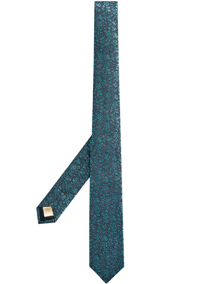 Burberry Floral Jacquard Tie - Green