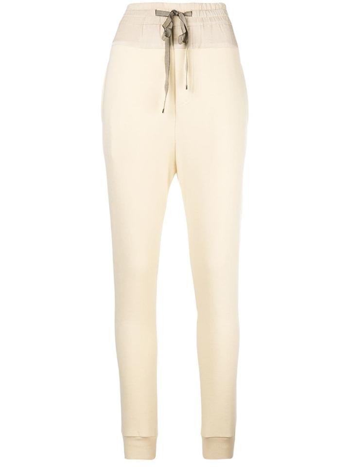 Ann Demeulemeester Slim Fit Drawstring Trousers - Neutrals