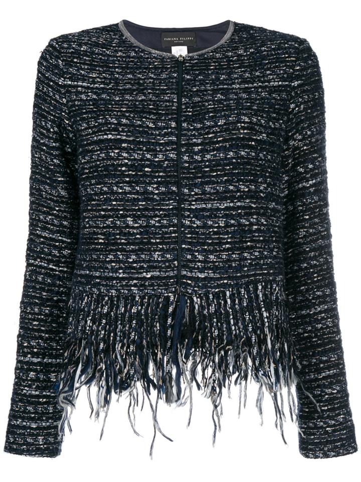 Fabiana Filippi Woven Zipped Jacket - Blue