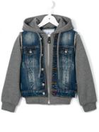 Philipp Plein Kids 'feline' Denim/jersey Jacket, Boy's, Size: 10 Yrs, Blue