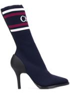 Chloé Logo Sock Boots - Blue