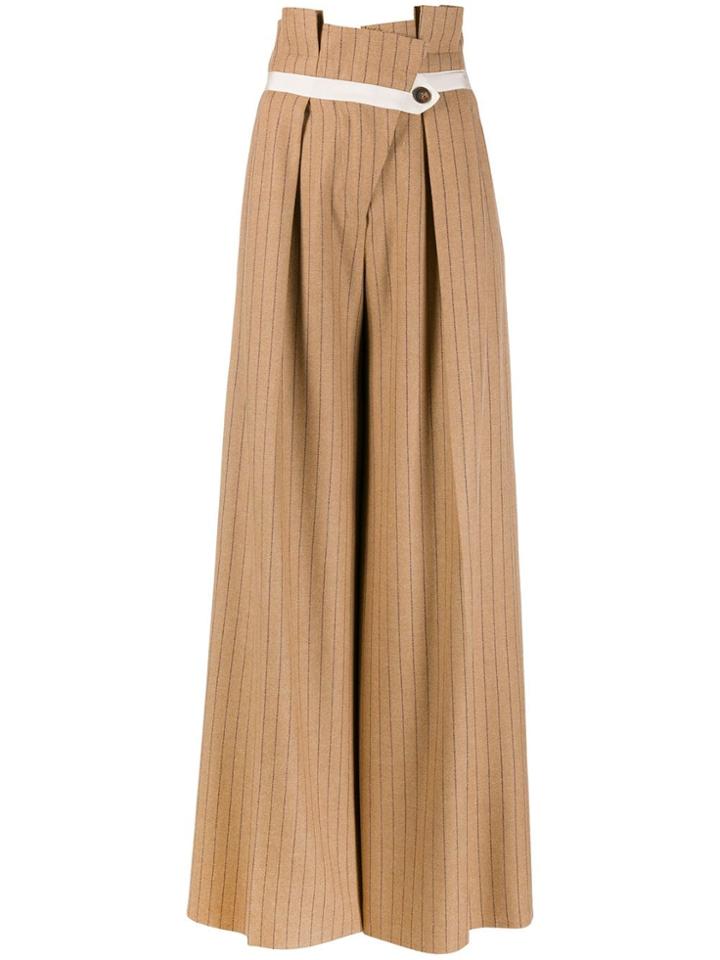 Golden Goose Striped Palazzo Trousers - Neutrals