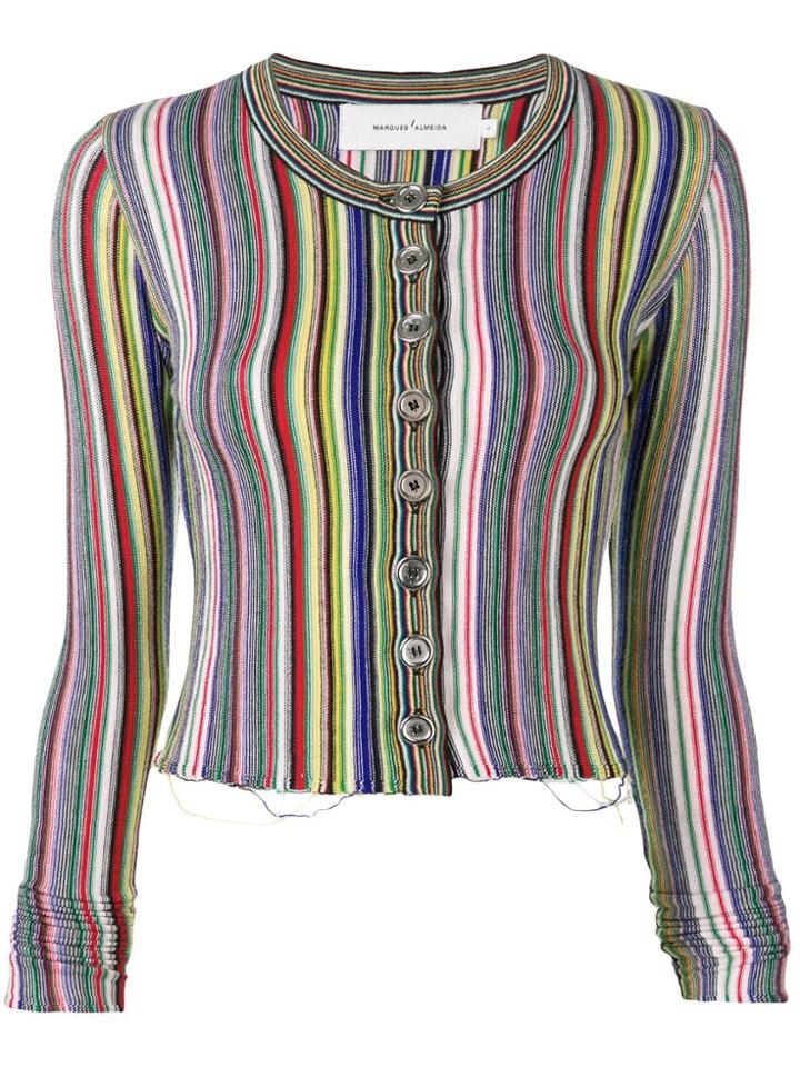 Marques'almeida Striped Cardigan - Green