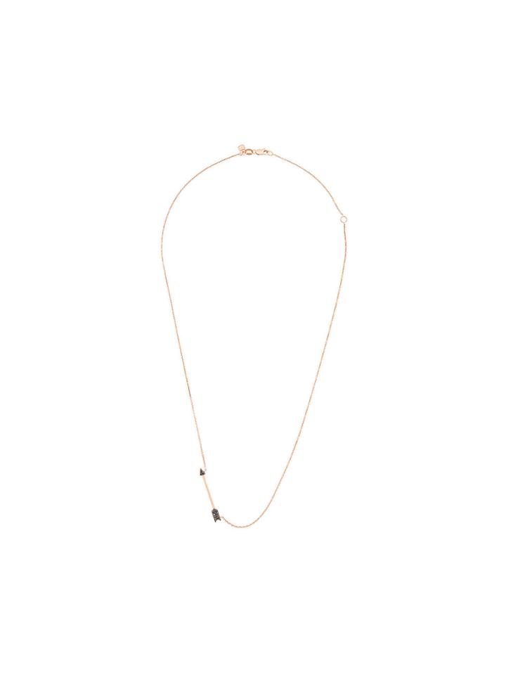 Sydney Evan 14kt Rose Gold Diamond Arrow Necklace - Metallic
