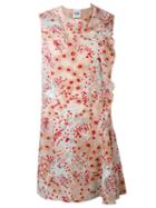 Si-jay - Floral Asymmetric Frill Dress - Women - Polyamide/polyester - 46, Nude/neutrals, Polyamide/polyester