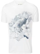 Maison Margiela Tiger Print T-shirt, Men's, Size: 48, White, Cotton