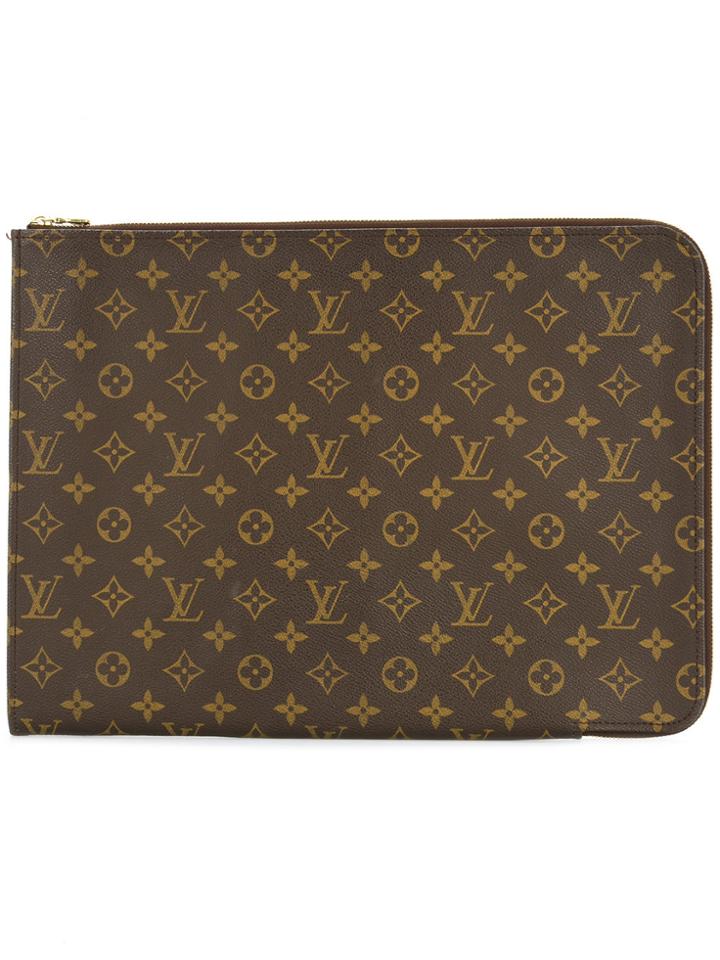 Louis Vuitton Vintage Poche Documents Clutch - Brown