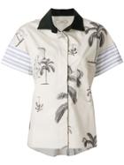 Odeeh Palm Print Board Shirt - Nude & Neutrals