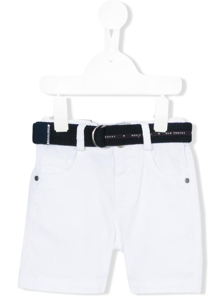 Lapin House - Belted Denim Shorts - Kids - Cotton/spandex/elastane - 18 Mth, Toddler Boy's, White
