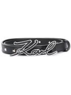 Karl Lagerfeld K/signature Studs Belt - Black