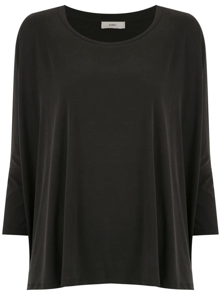 Egrey 7/8 Sleeved Top - Black
