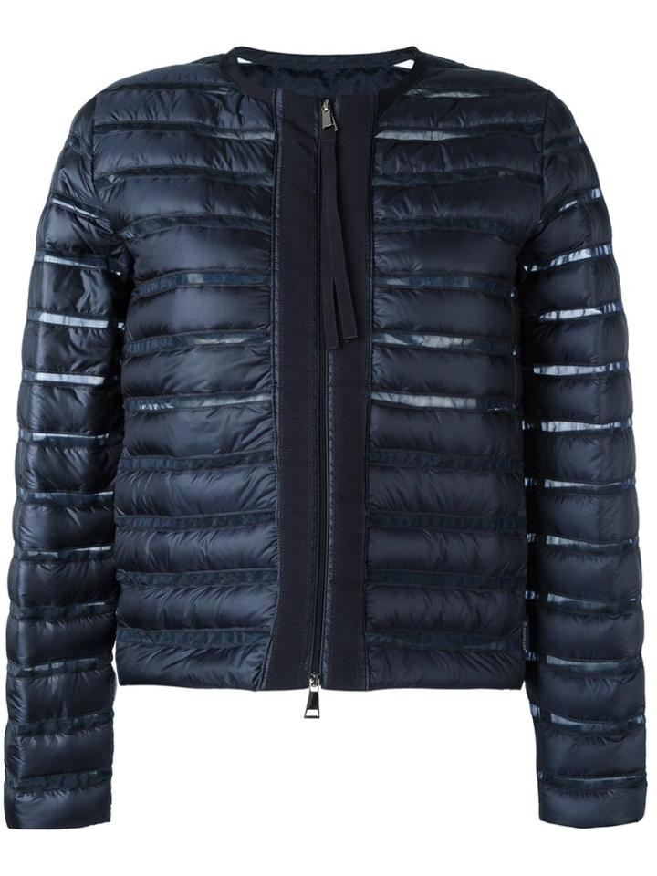Moncler Sheer Panel Padded Jacket - Blue