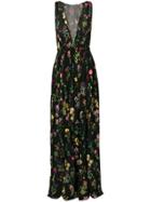 No21 Floral Print Maxi Dress - Black