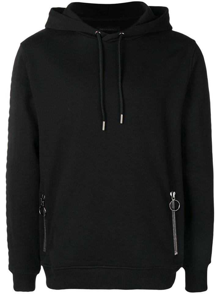 Frankie Morello Side Logo Panelled Hoodie - Black
