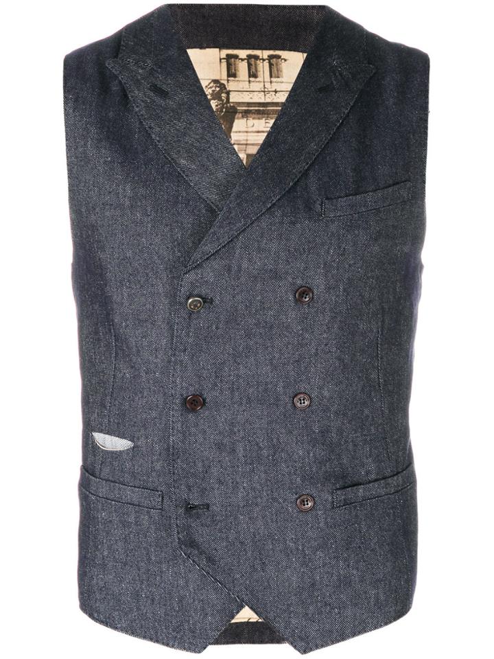 Al Duca D'aosta 1902 Double Breasted Waistcoat - Blue
