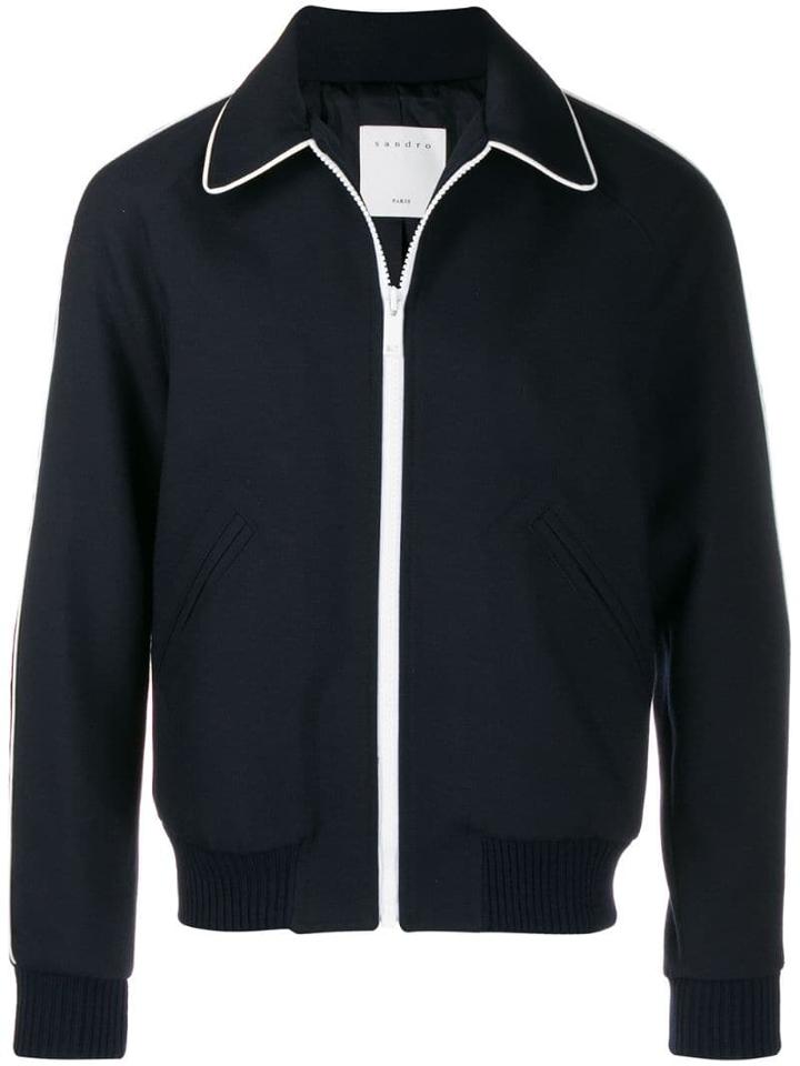 Sandro Paris Contrast Piping Jacket - Blue