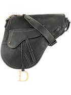 Christian Dior Vintage Jumbo Saddle Crossbody Bag - Black