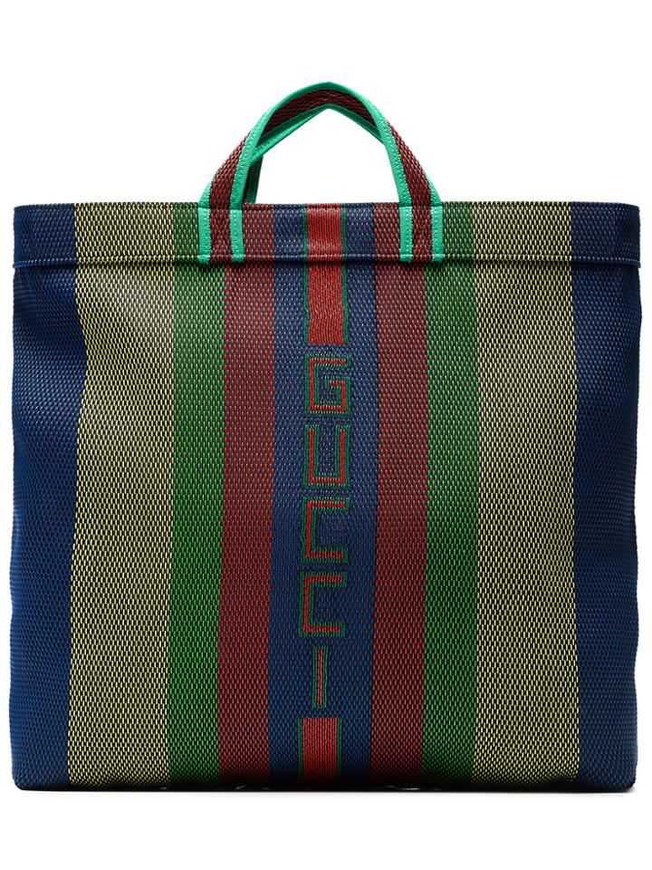 Gucci Multicoloured Logo Stripe Tote