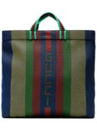 Gucci Multicoloured Logo Stripe Tote