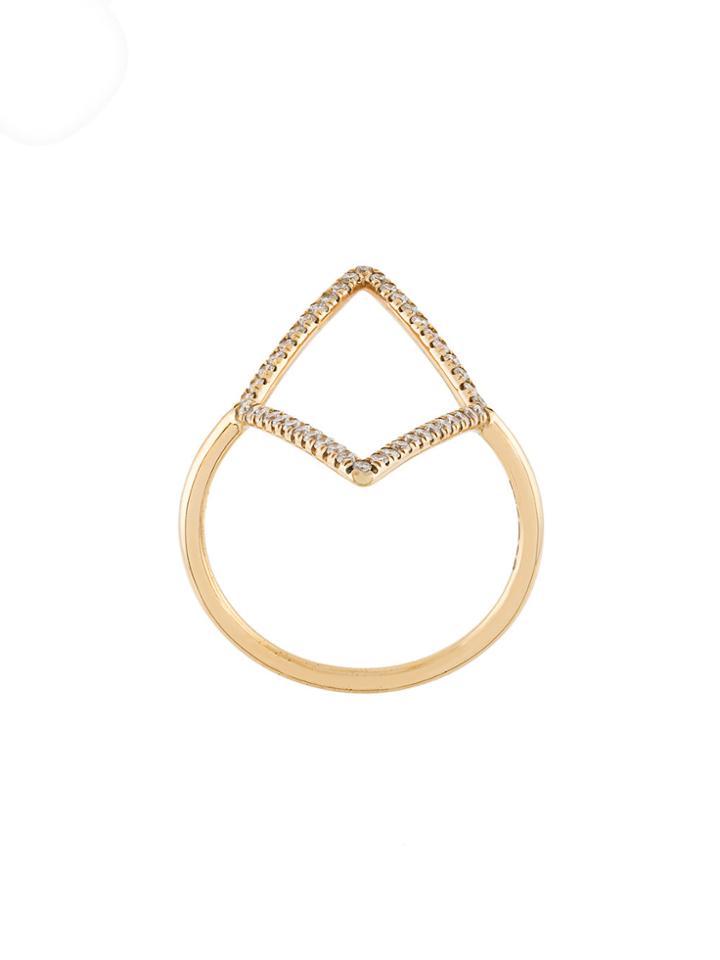 Diane Kordas Diamond Shaped Outline Ring - Metallic