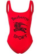 Burberry Archive Logo Print Swimsuit - Red