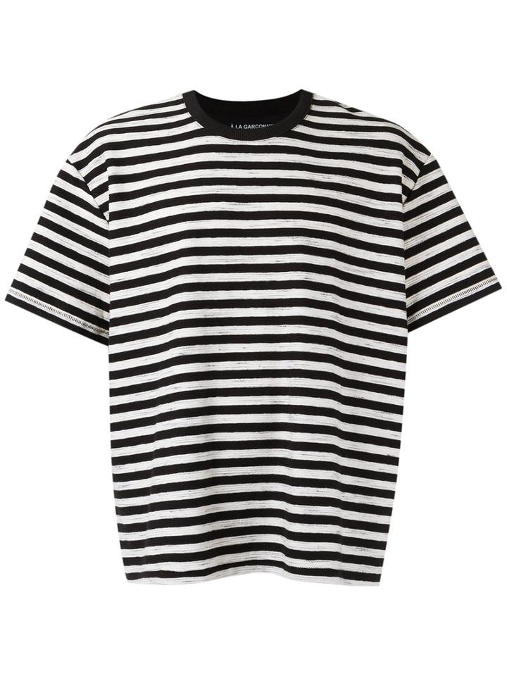 À La Garçonne - Striped T-shirt - Unisex - Cotton - Xgg, Black, Cotton