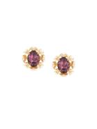 Dolce & Gabbana Pearl Embellished Crystal Earrings - Purple