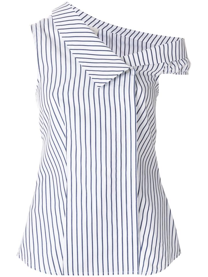 Pinko One-shoulder Striped Top - White