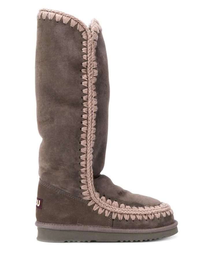 Mou Eskimo High-knee Boots - Grey