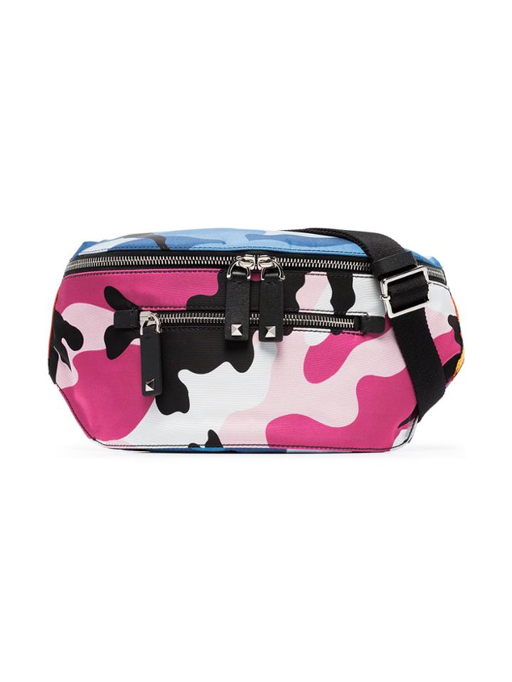 Valentino Multicoloured Camo Belt Bag - Pink & Purple