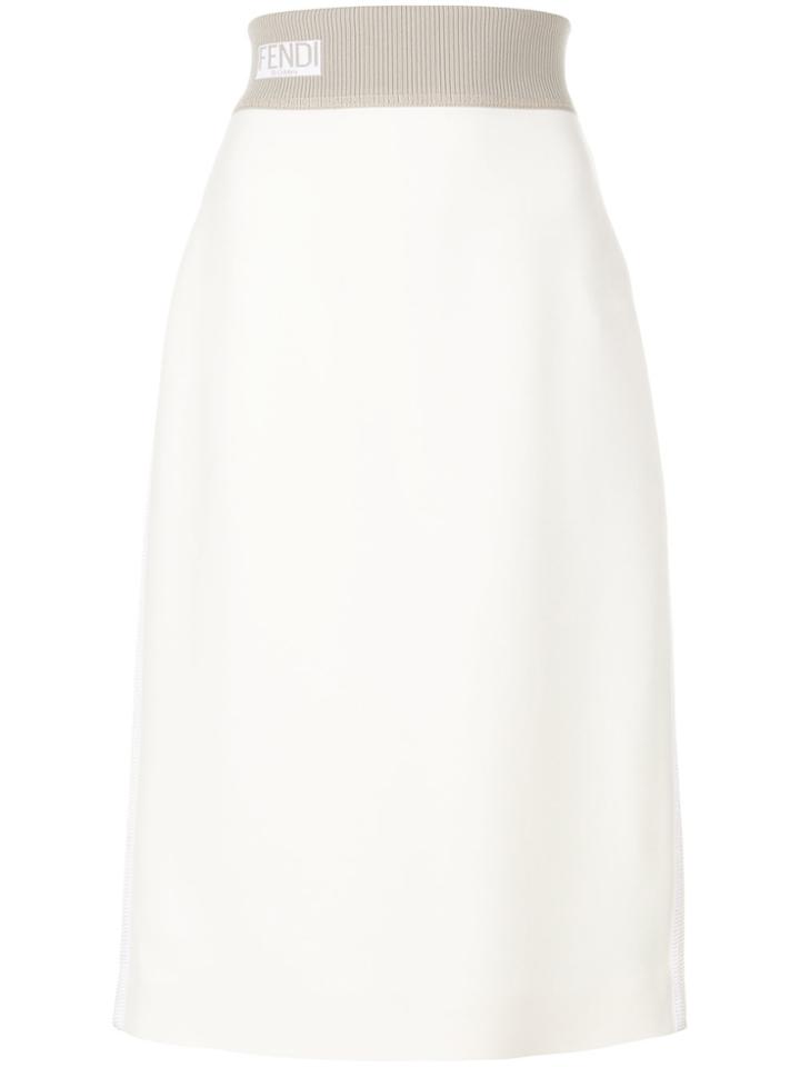 Fendi Tailored Pencil Skirt - White