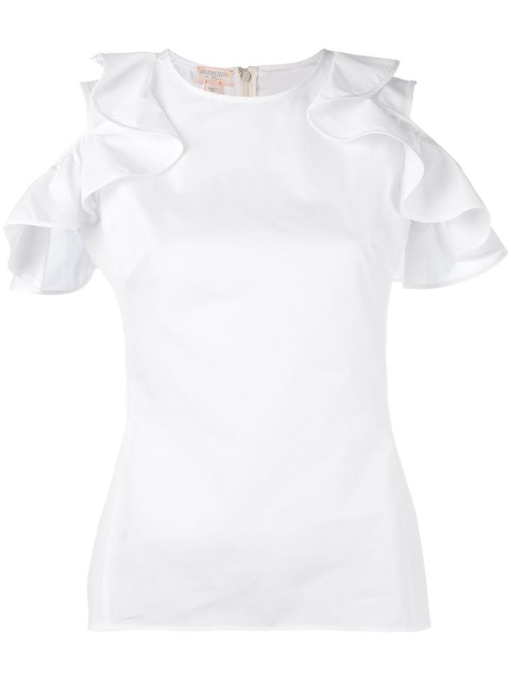 Giambattista Valli Ruffle-trimmed Top - White