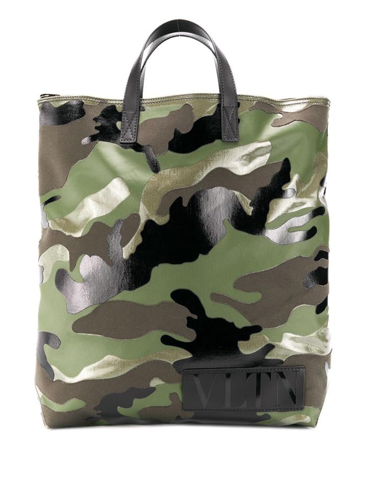 Valentino Valentino Garavani Vltn Camouflage Tote - Green
