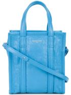 Balenciaga Blue Leather Bazar Shopper Xs